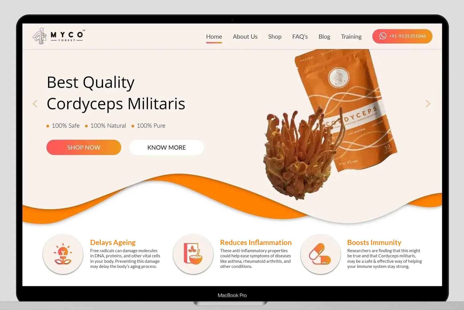 Website UI Design | Myco Forest | Gwalior, India