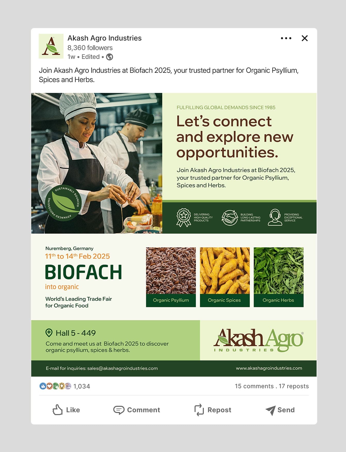 LinkedIn Post Design | Akash Agro Industries | Gujarat, India