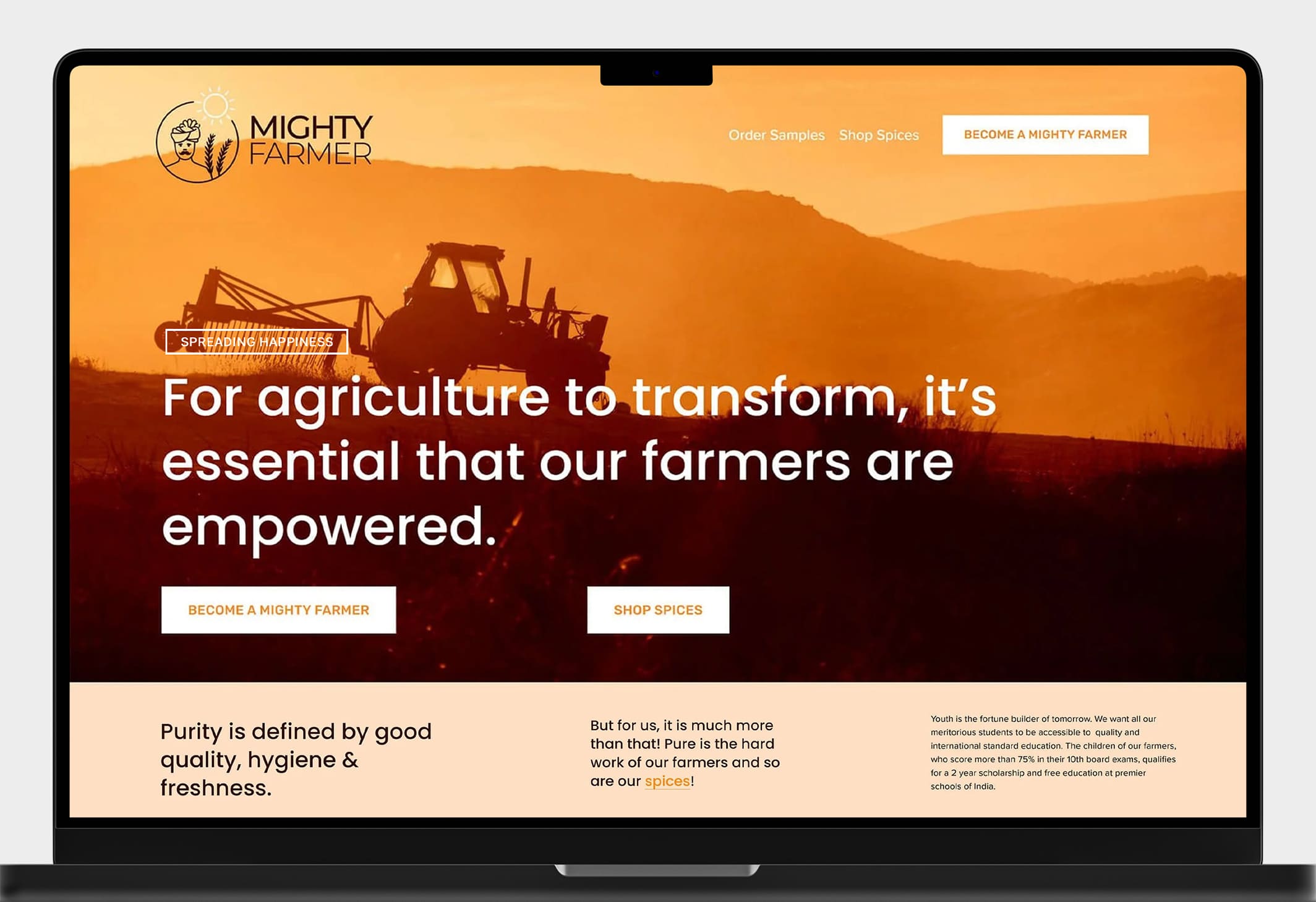 Website Design & Development | Mighty Farmer | Bihar, India