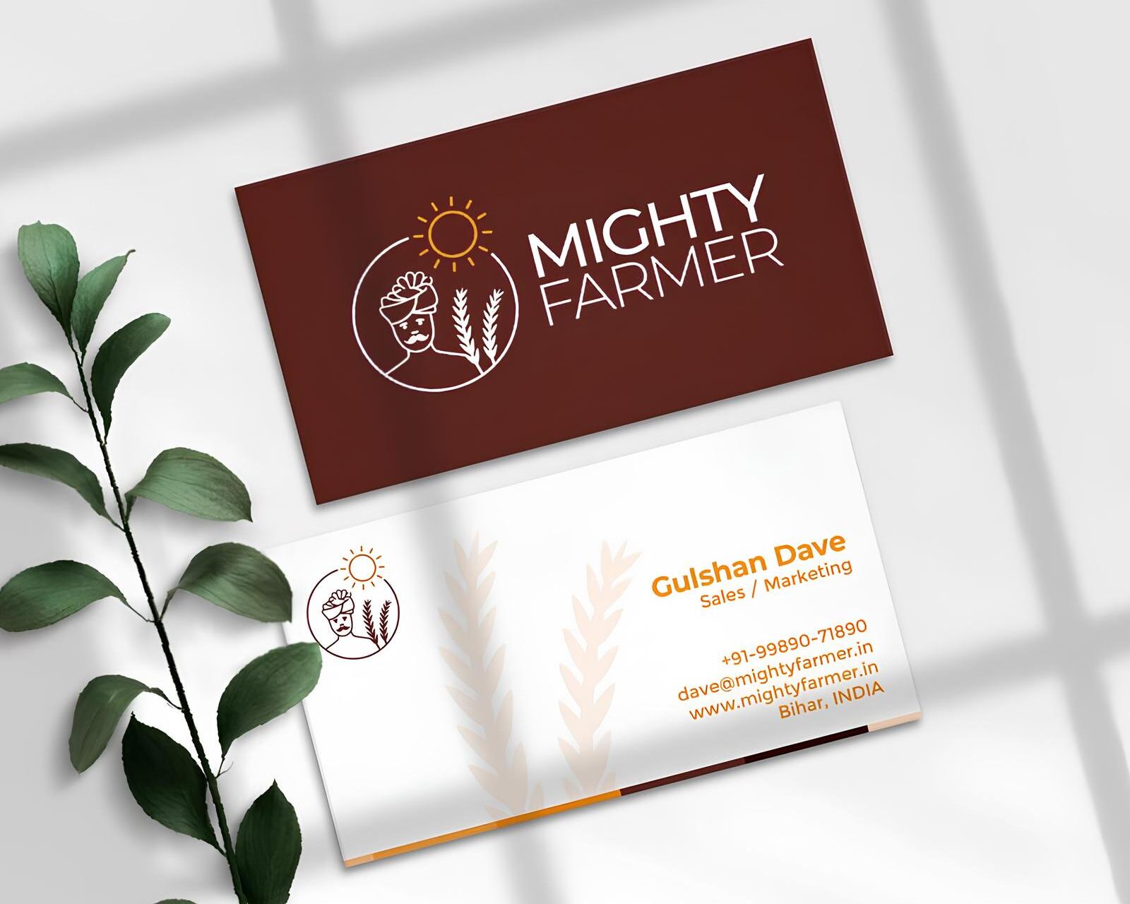 Business Card Design | Mighty Farmer | Bihar, India