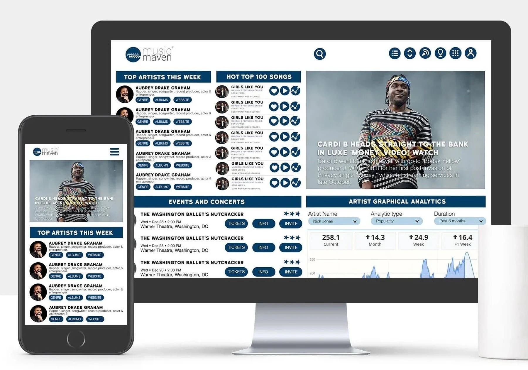 Website UX/UI Design | Music Maven | Los Angeles, USA